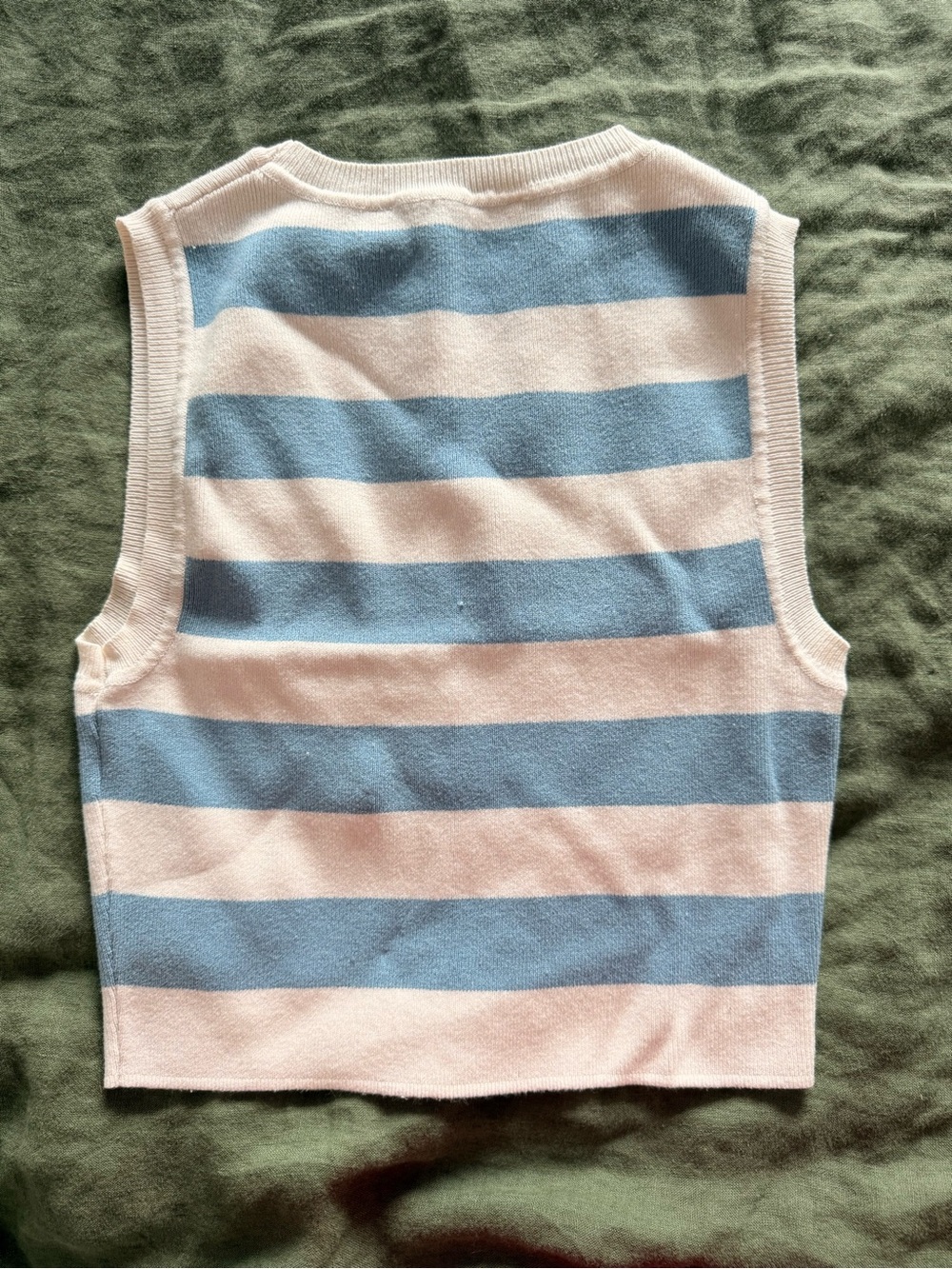 ZARA Blue and White Striped Knit Tank Top - Picture 4 of 5